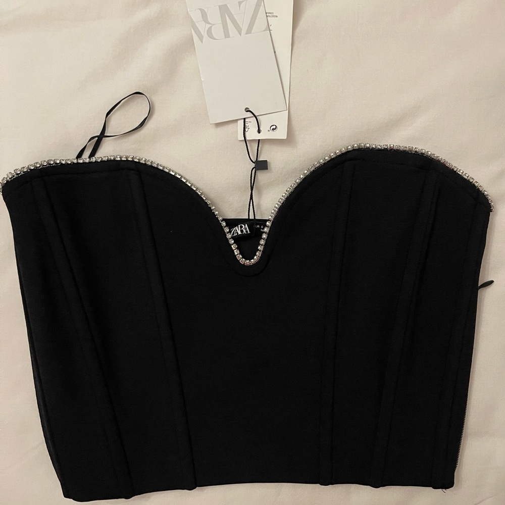 Zara glamour bedazzled top